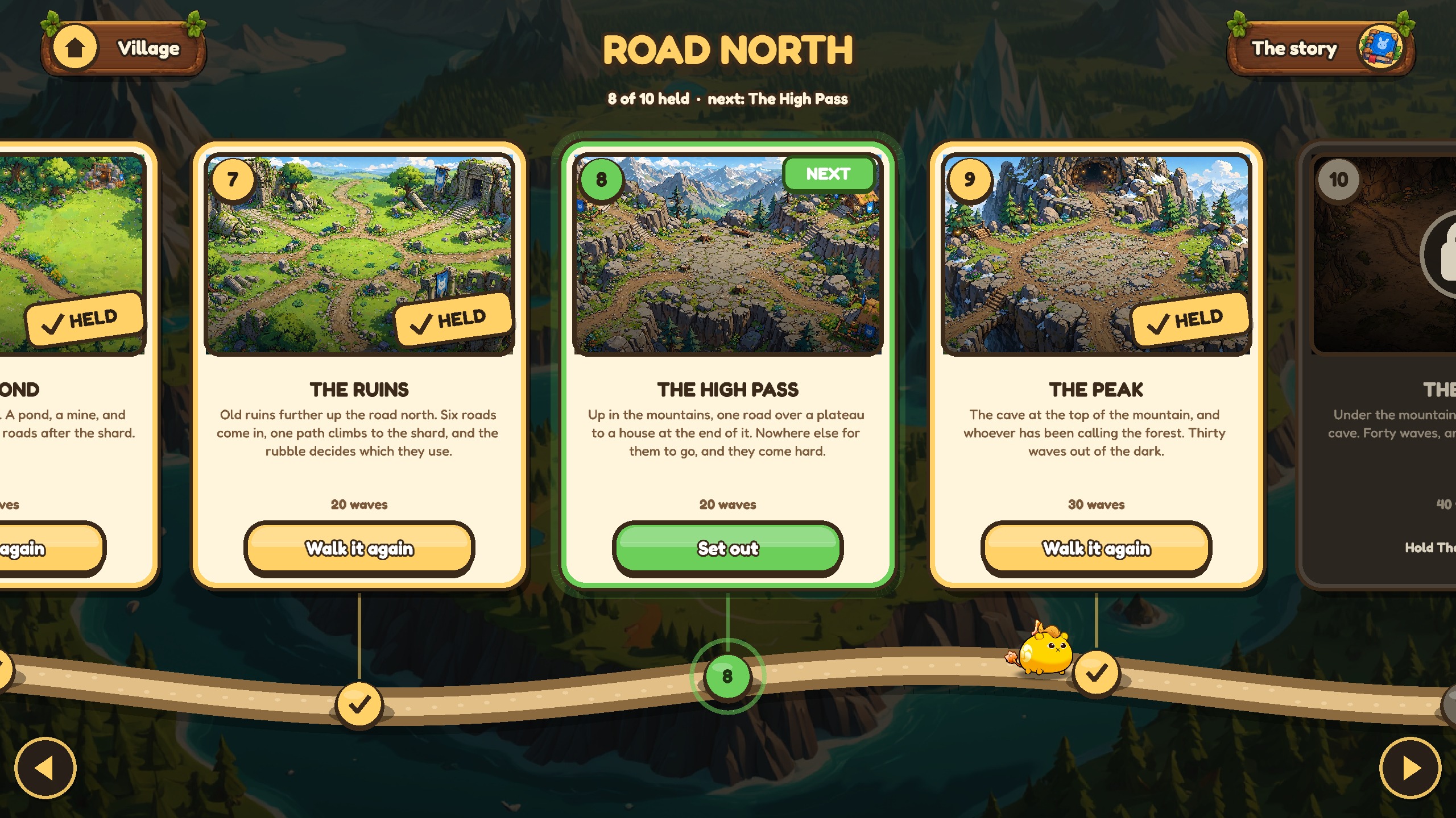 The road north: the stops along the way, each with its picture